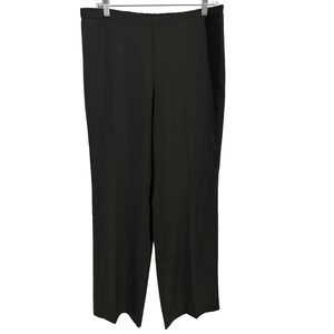 600‎ West Women's Green Dress Pant Side Zip Hook Full Straight Leg Size 12